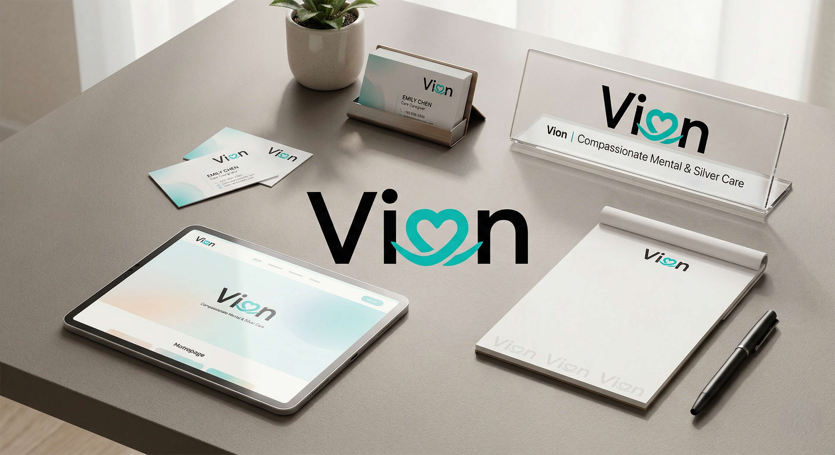 Vion 브랜드가 적용된 사무 공간
